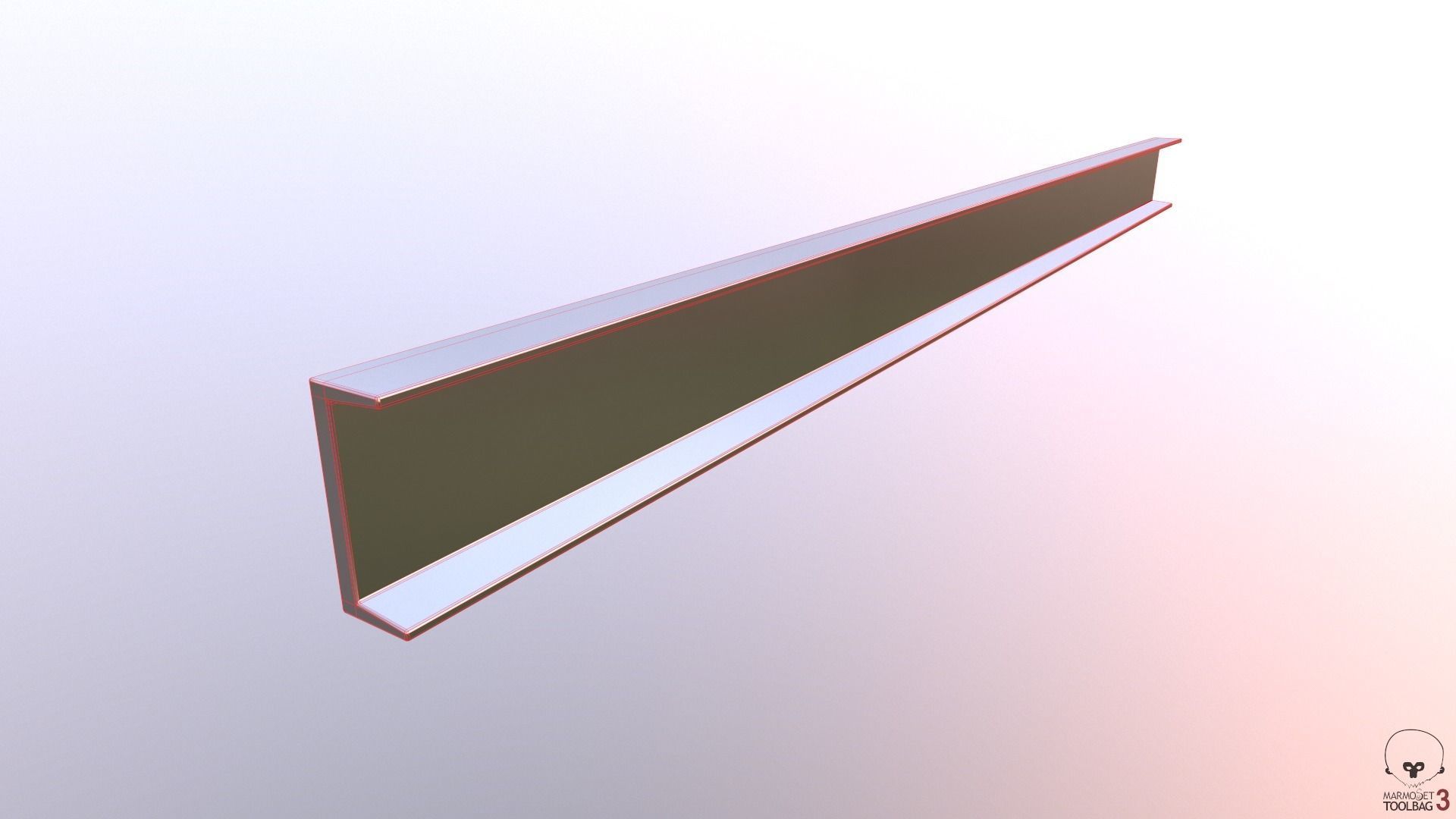 Steel Beams and Pipes Collection Low-poly 3D model_15