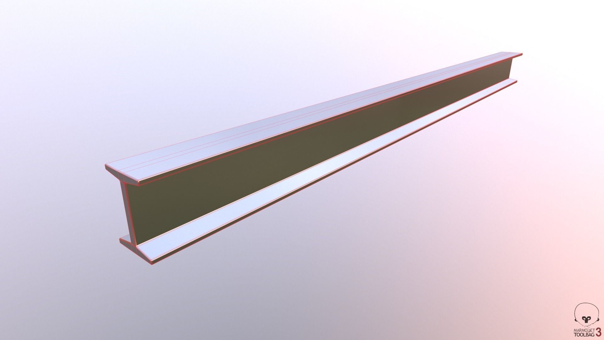 Steel Beams and Pipes Collection Low-poly 3D model_21