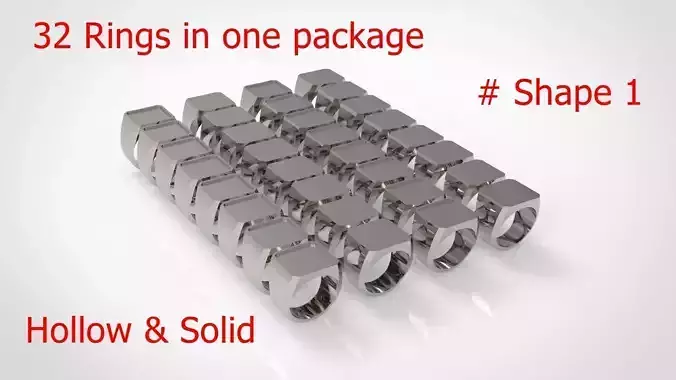 Signet Men Ring Pack No 01  3D print model