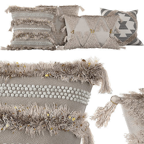 Pillows boho set 3D model