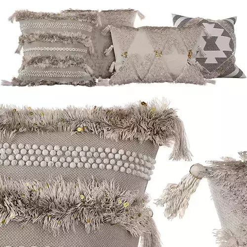 Pillows boho set 3D model