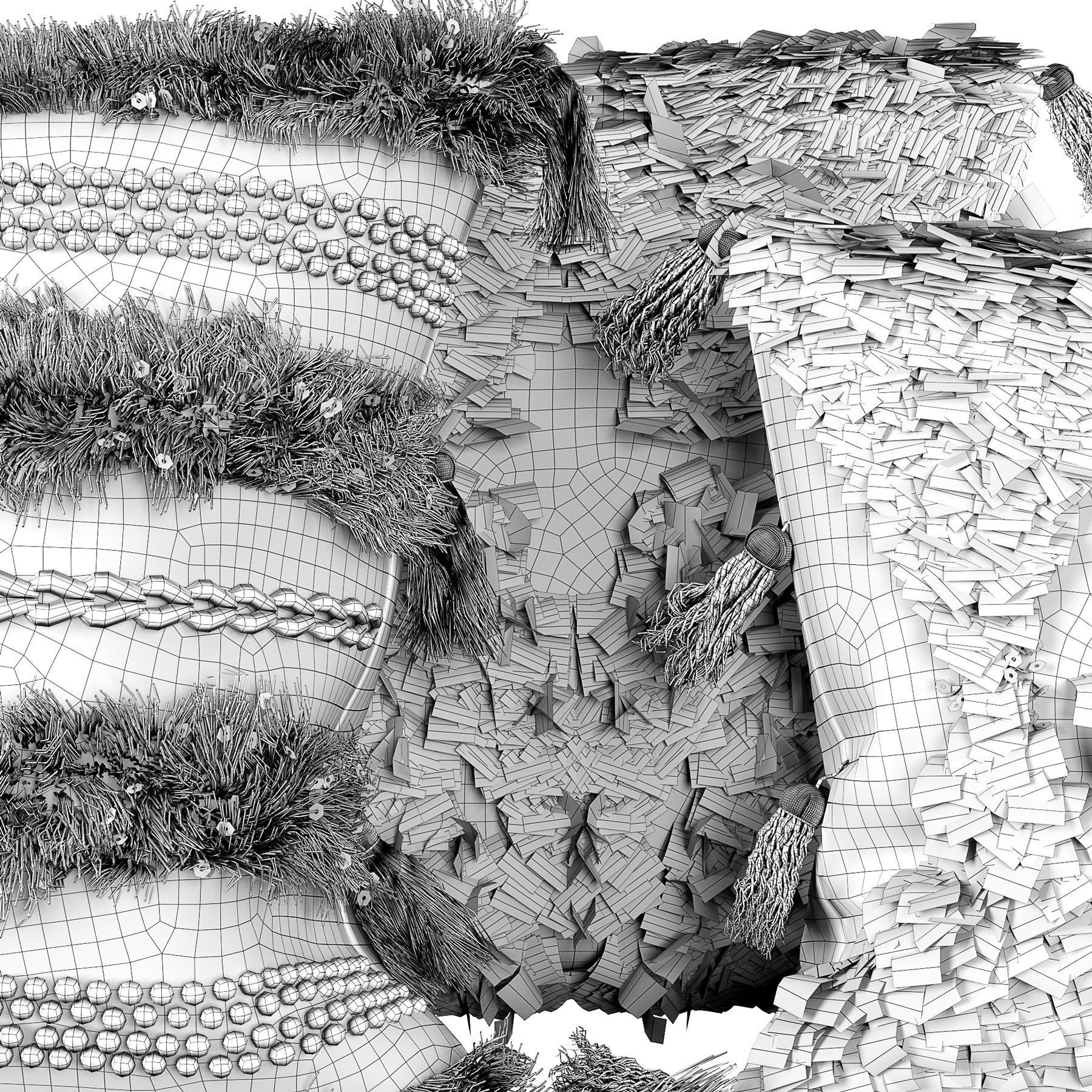 Pillows boho set 3D model_4