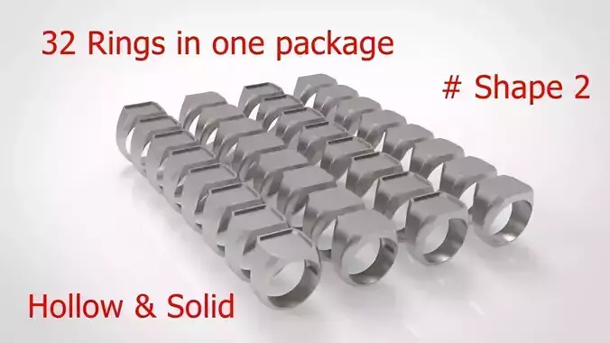 Signet Men Ring Pack No 02 3D print model