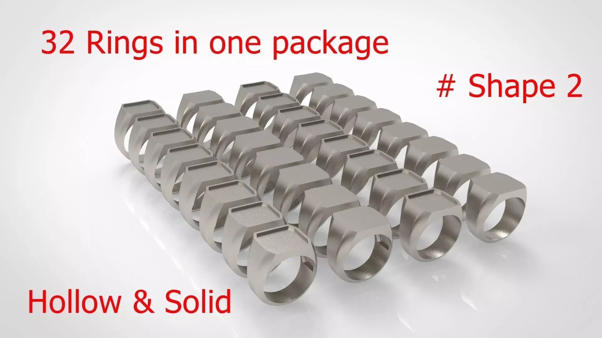 Signet Men Ring Pack No 02 3D print model