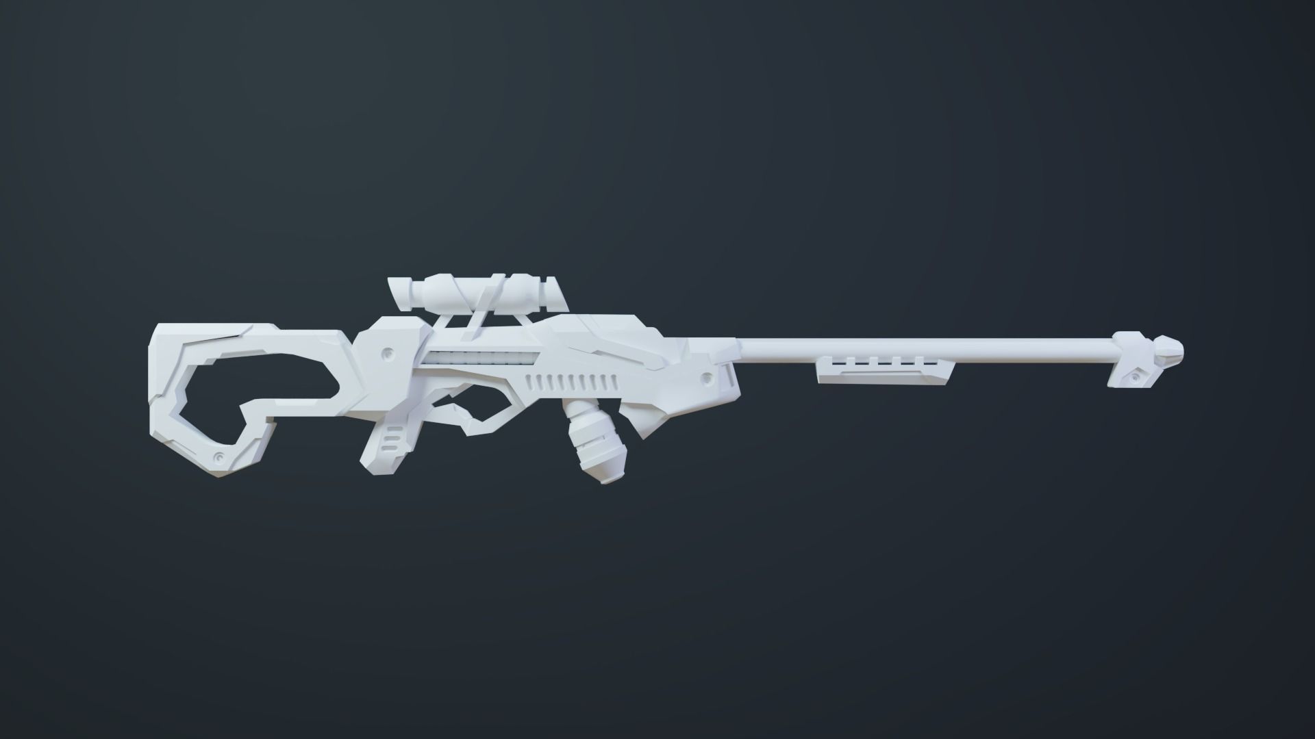 Rifle Sci-Fi Game Ready Low-poly 3D model_3