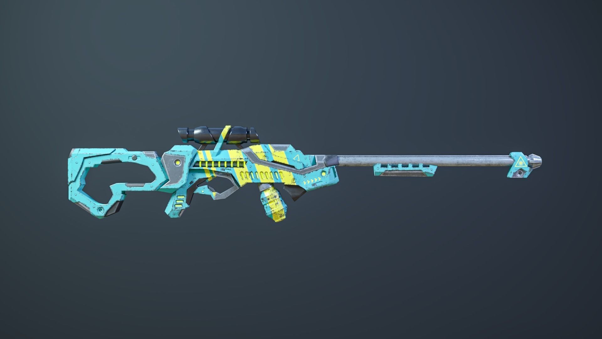 Rifle Sci-Fi Game Ready Low-poly 3D model_5