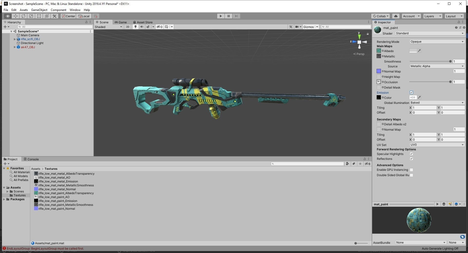 Rifle Sci-Fi Game Ready Low-poly 3D model_6