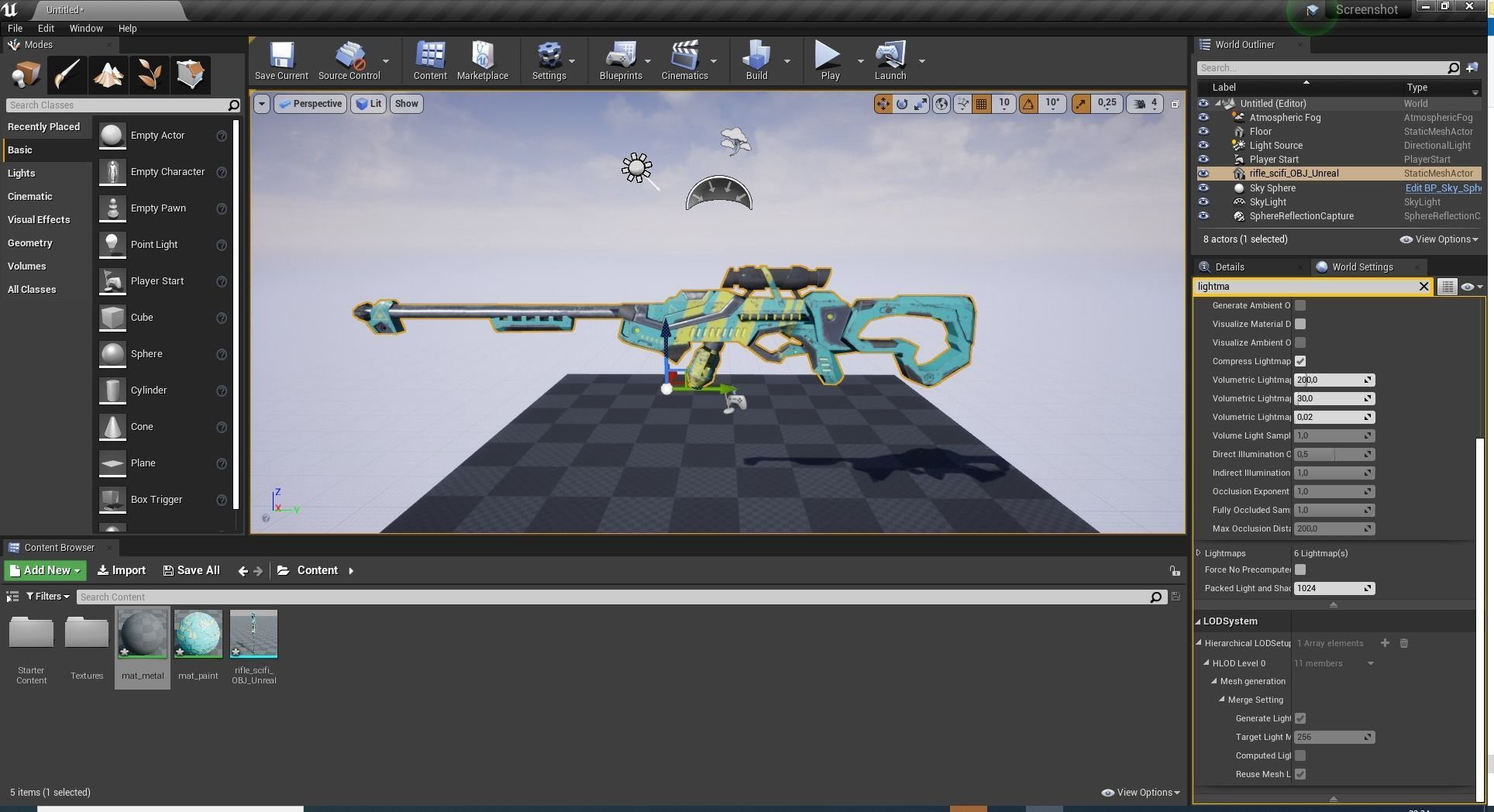 Rifle Sci-Fi Game Ready Low-poly 3D model_7