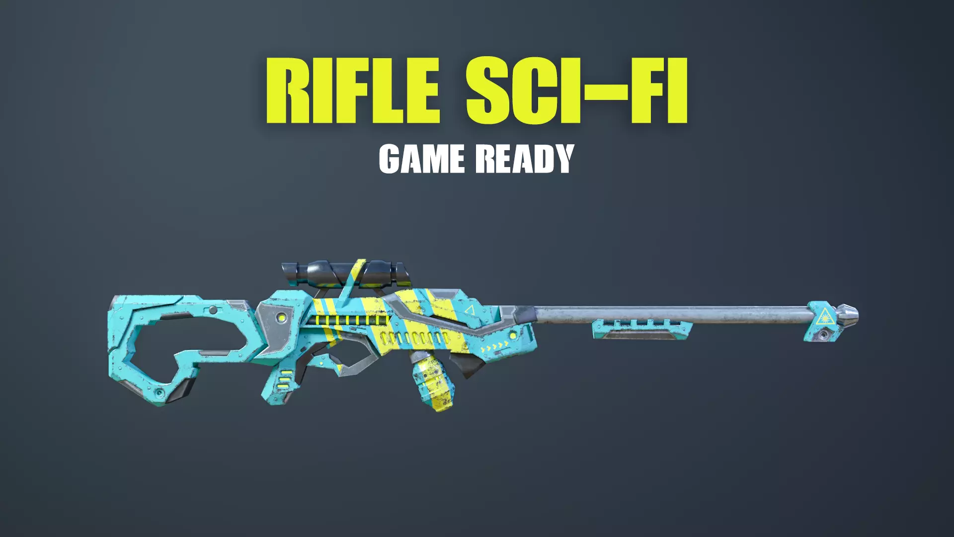 Rifle Sci-Fi Game Ready Low-poly 3D model_0