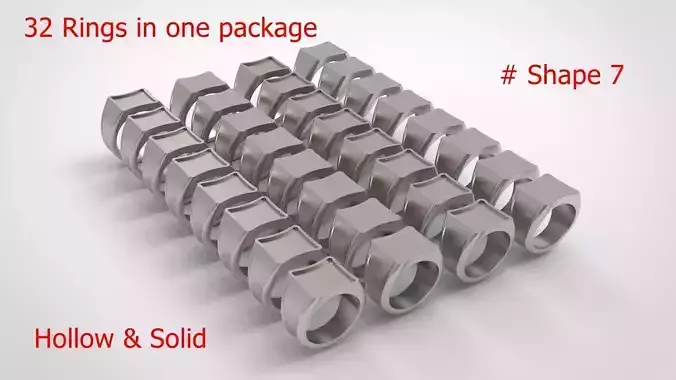 Signet Men Ring Pack No 07 3D print model