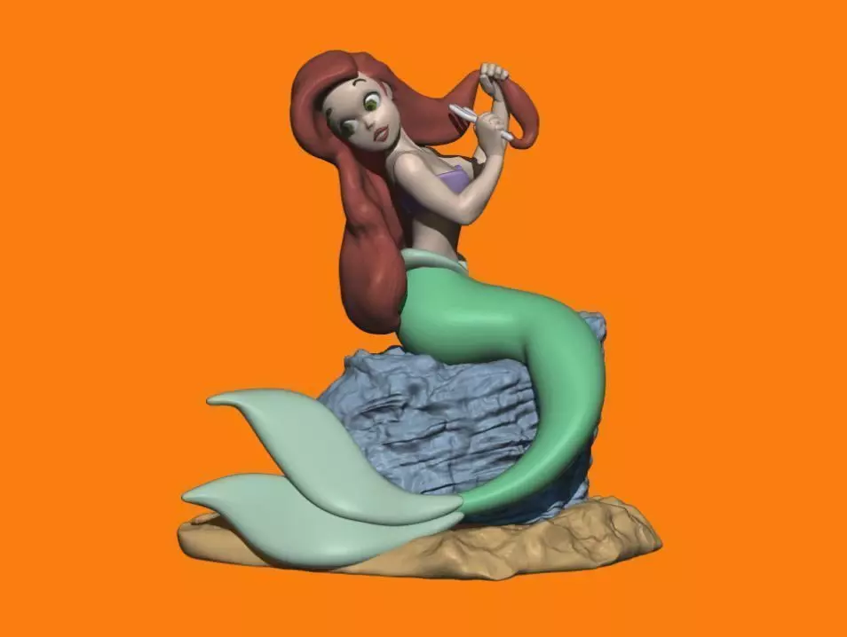 Little Mermaid STL for 3D print 3D print model_0