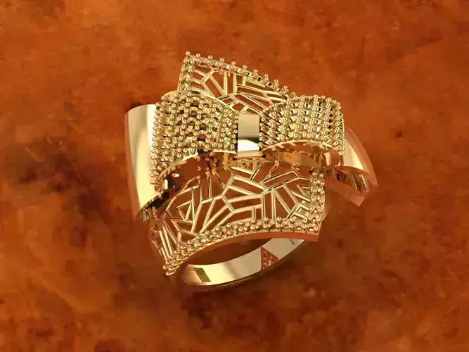 RING21 gold ring with diamonds