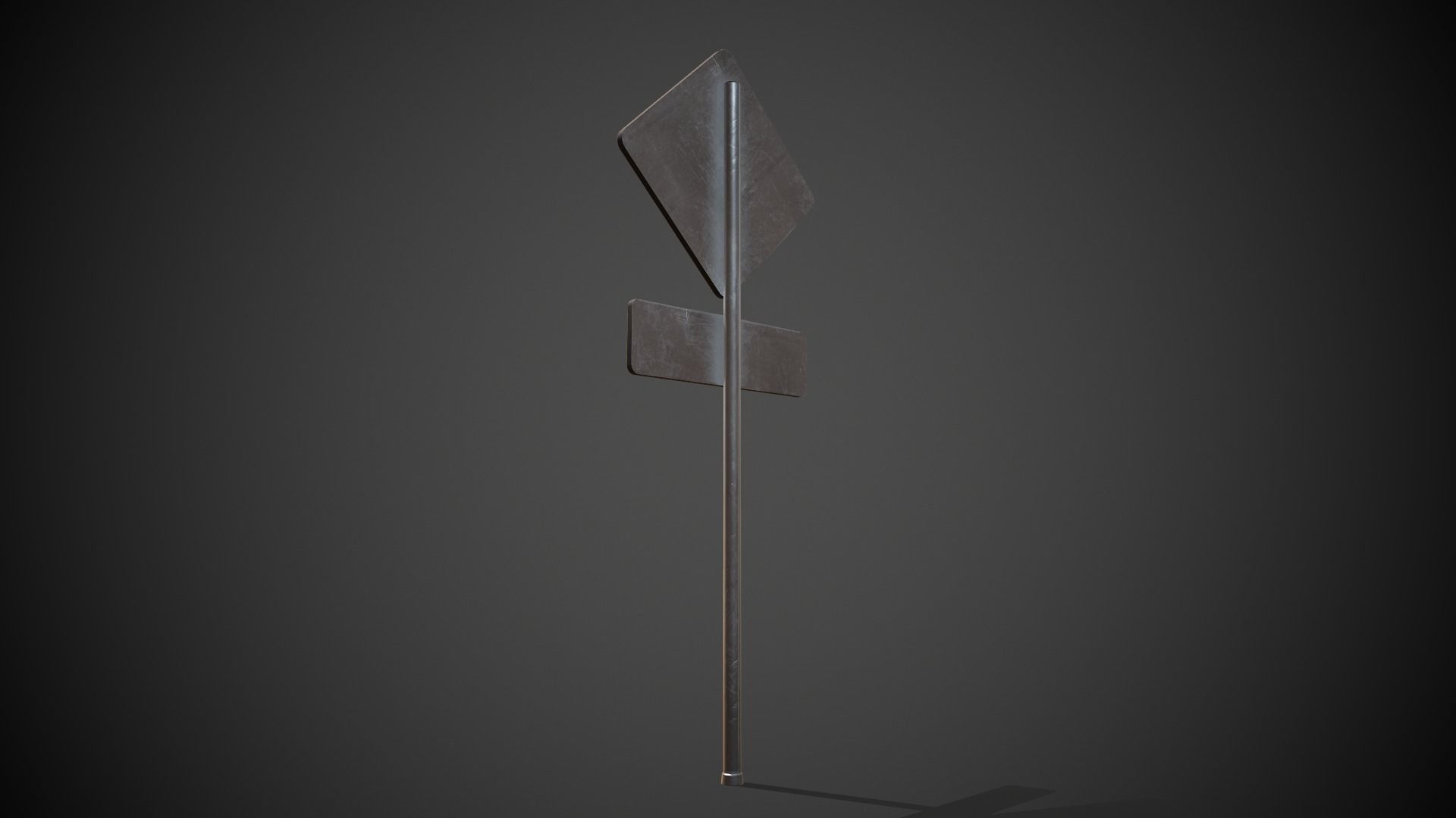 Covid-19 Danger Sign Low-poly 3D model_3