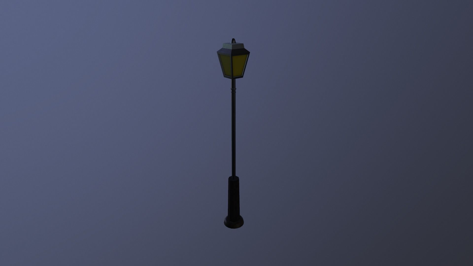 Simple street light Low-poly 3D model_2