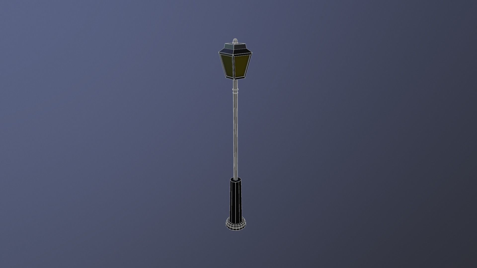 Simple street light Low-poly 3D model_3