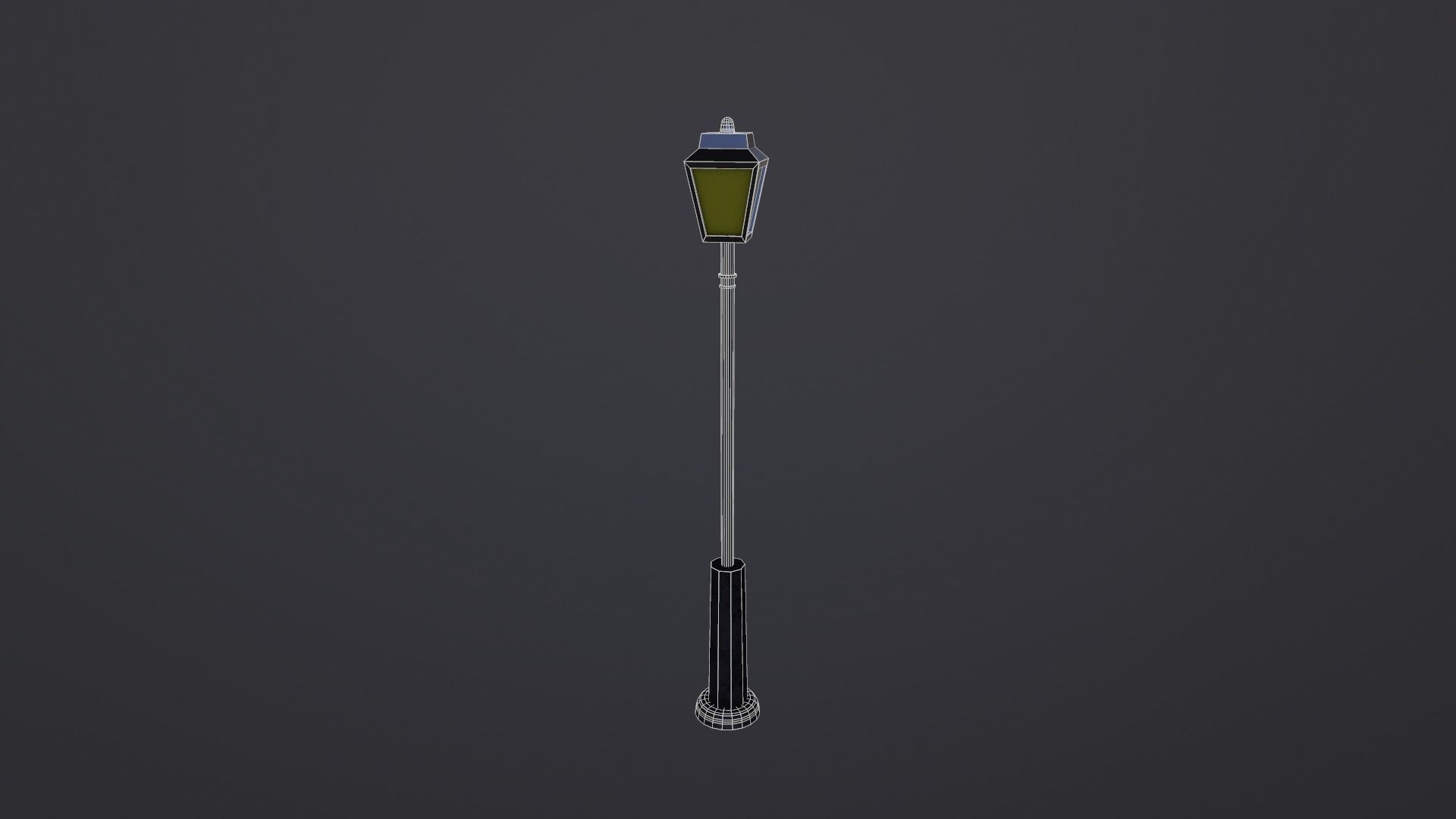 Simple street light Low-poly 3D model_1
