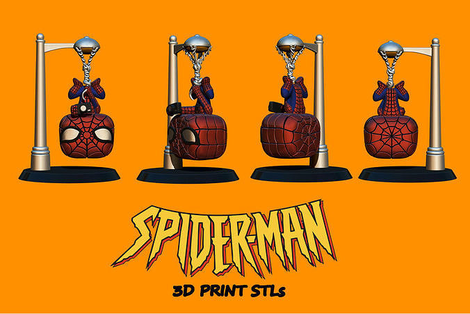 Spiderman custom funko for 3d Print 3D print model