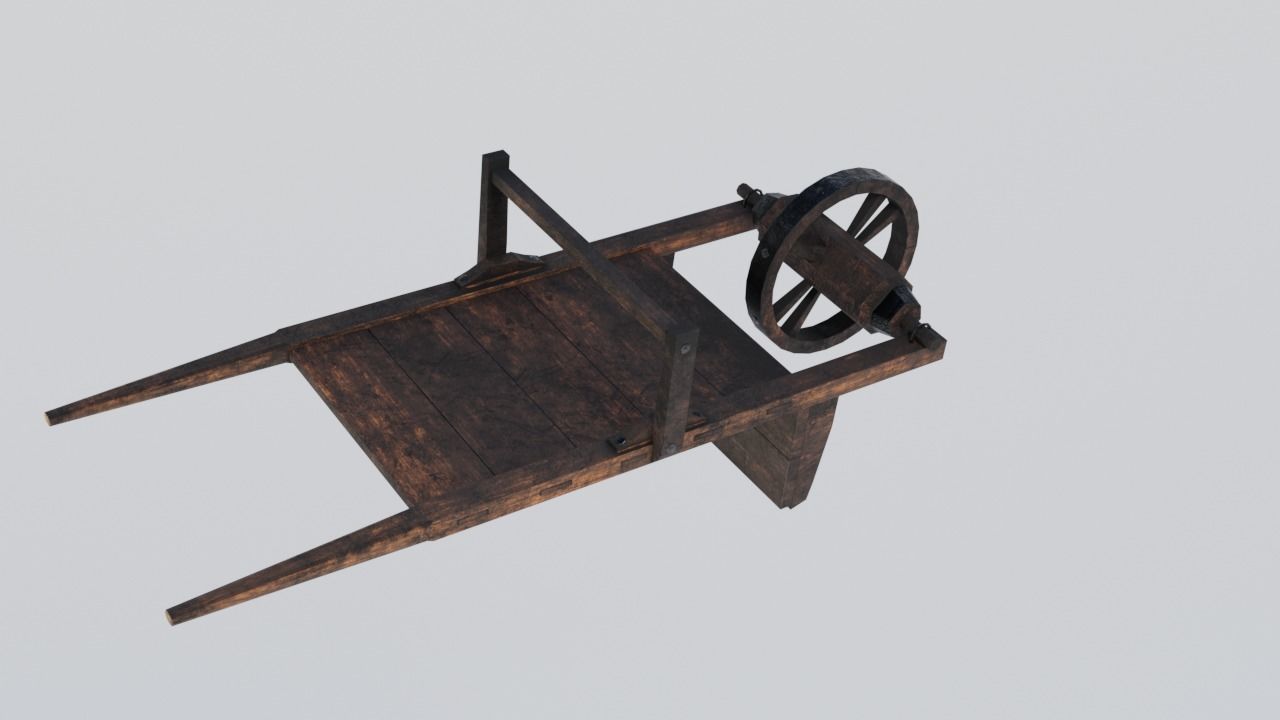 Medieval cart Gameready Low-poly 3D model_4