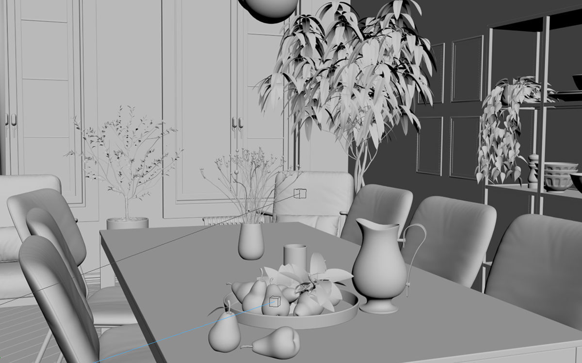 Interior Scene DiningRoom 3D model  3D model_10