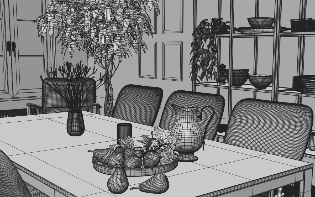 Interior Scene DiningRoom 3D model  3D model_9