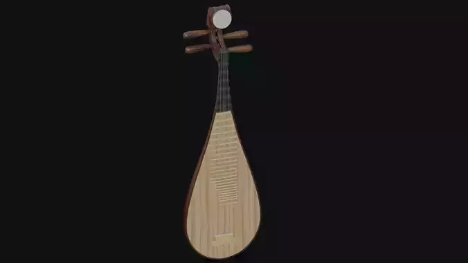 Pipa Traditional Japanese Instrument Low-poly 3D model