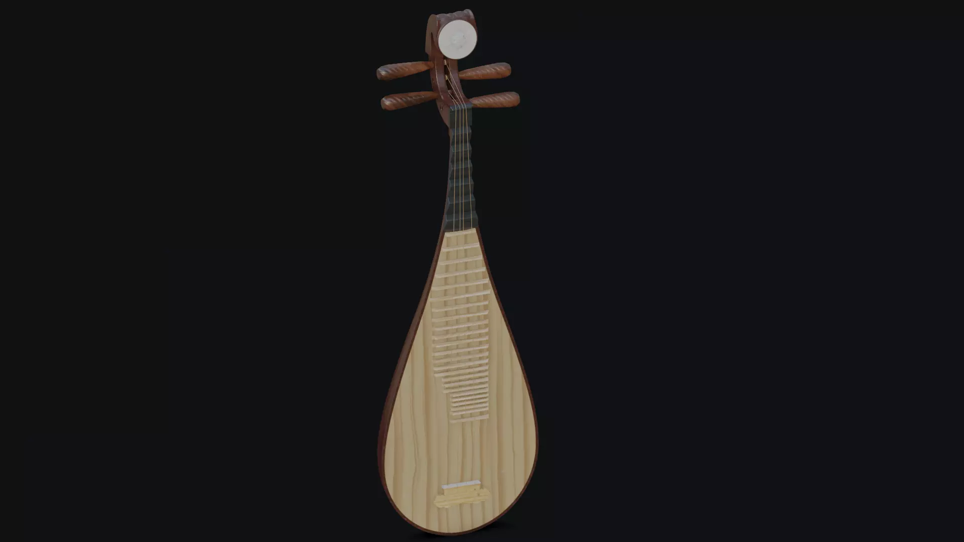 Pipa Traditional Japanese Instrument Low-poly 3D model