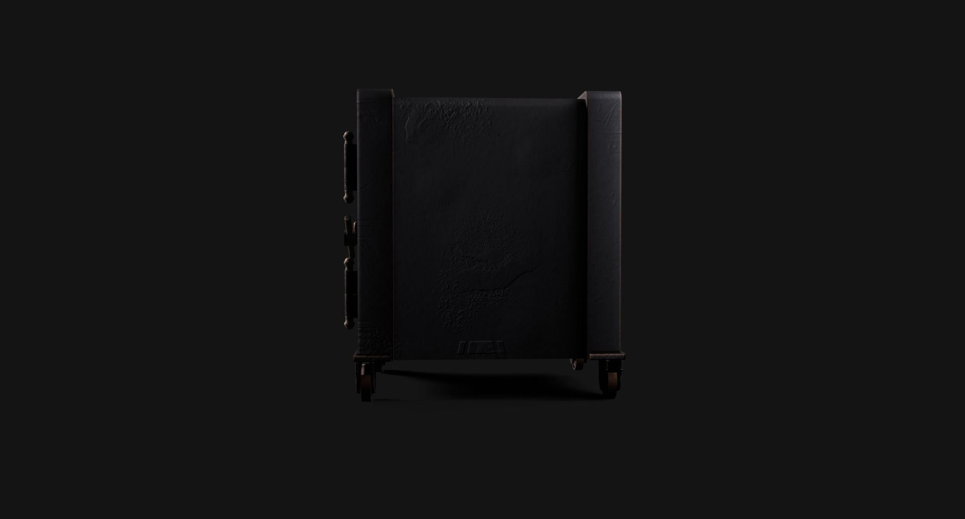 Old Iron Safe Low-poly 3D model_3