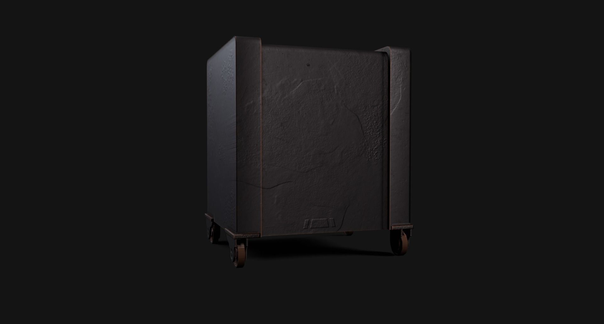 Old Iron Safe Low-poly 3D model_10