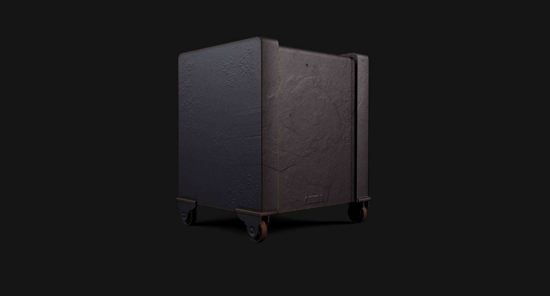 Old Iron Safe Low-poly 3D model_8