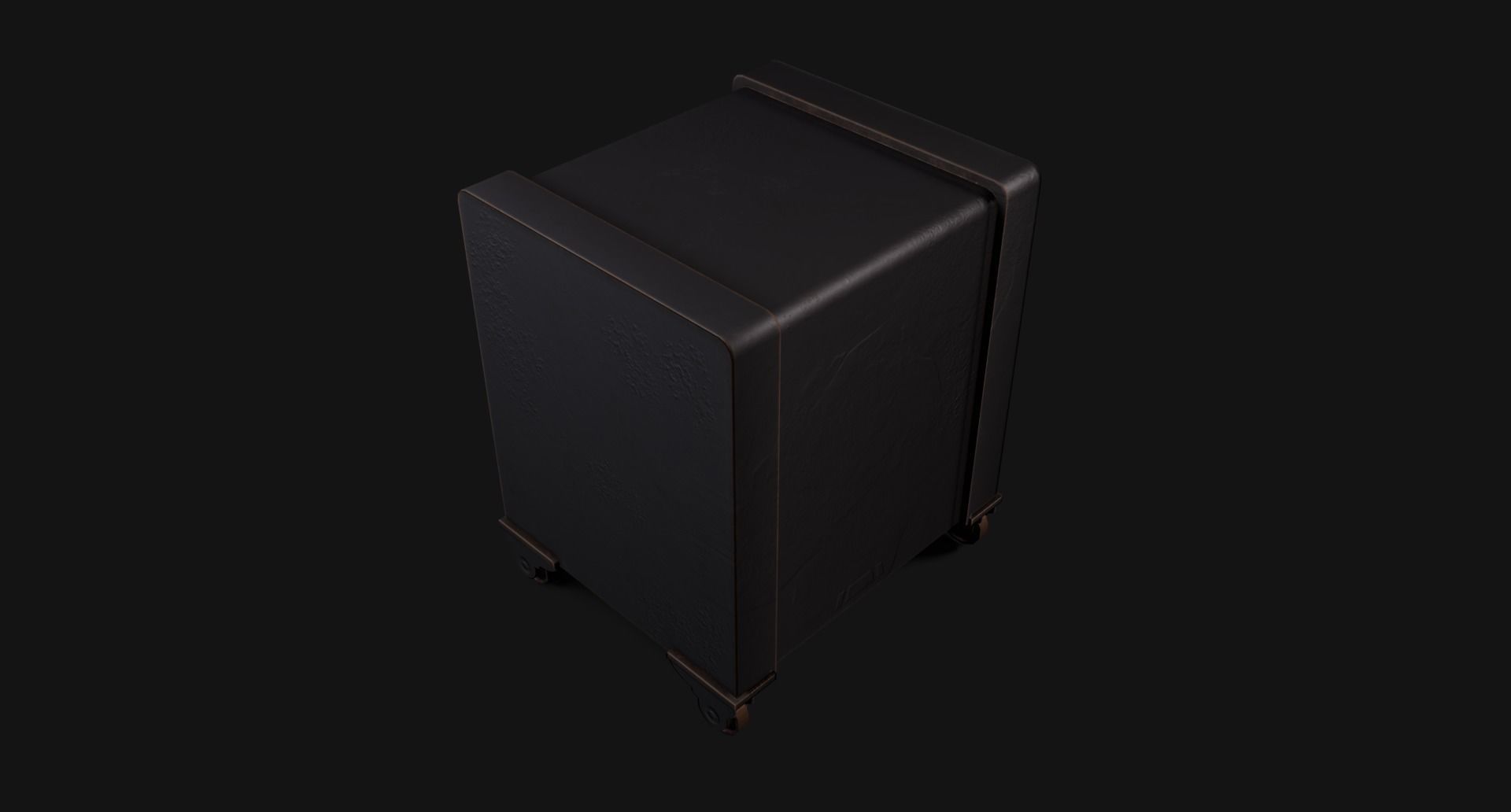 Old Iron Safe Low-poly 3D model_18