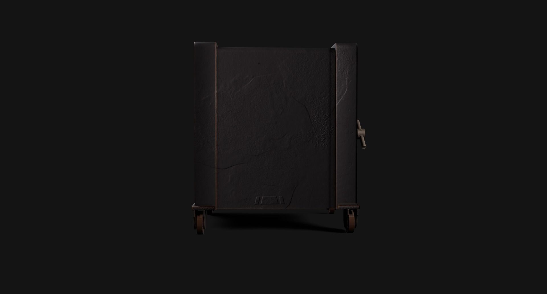Old Iron Safe Low-poly 3D model_11