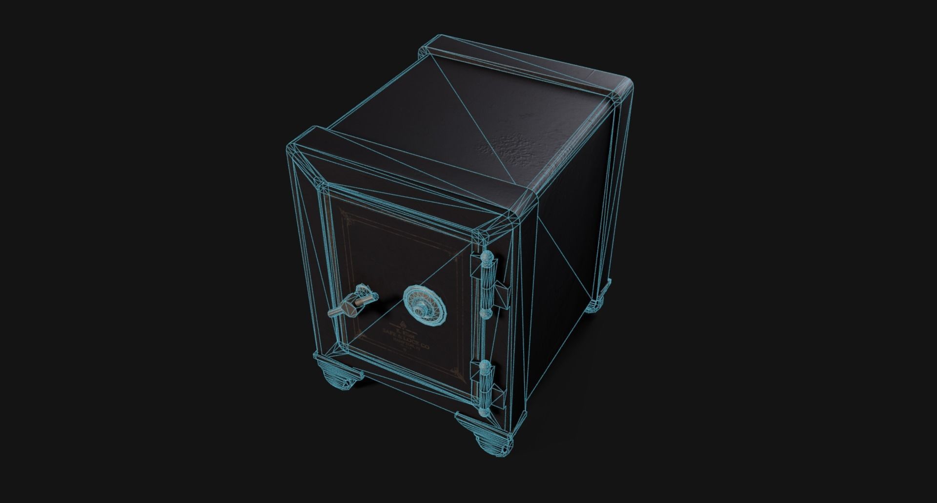 Old Iron Safe Low-poly 3D model_24