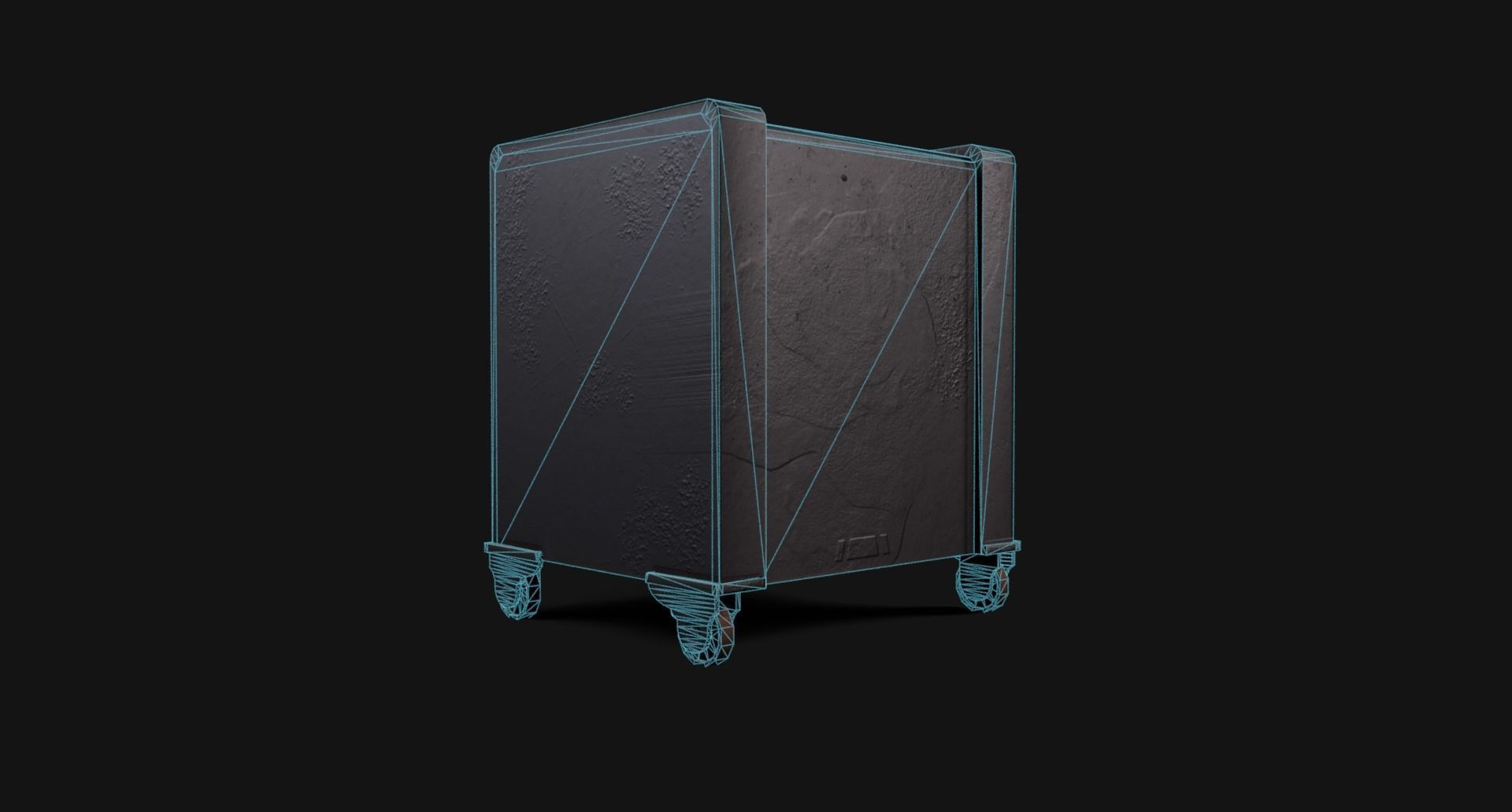 Old Iron Safe Low-poly 3D model_23
