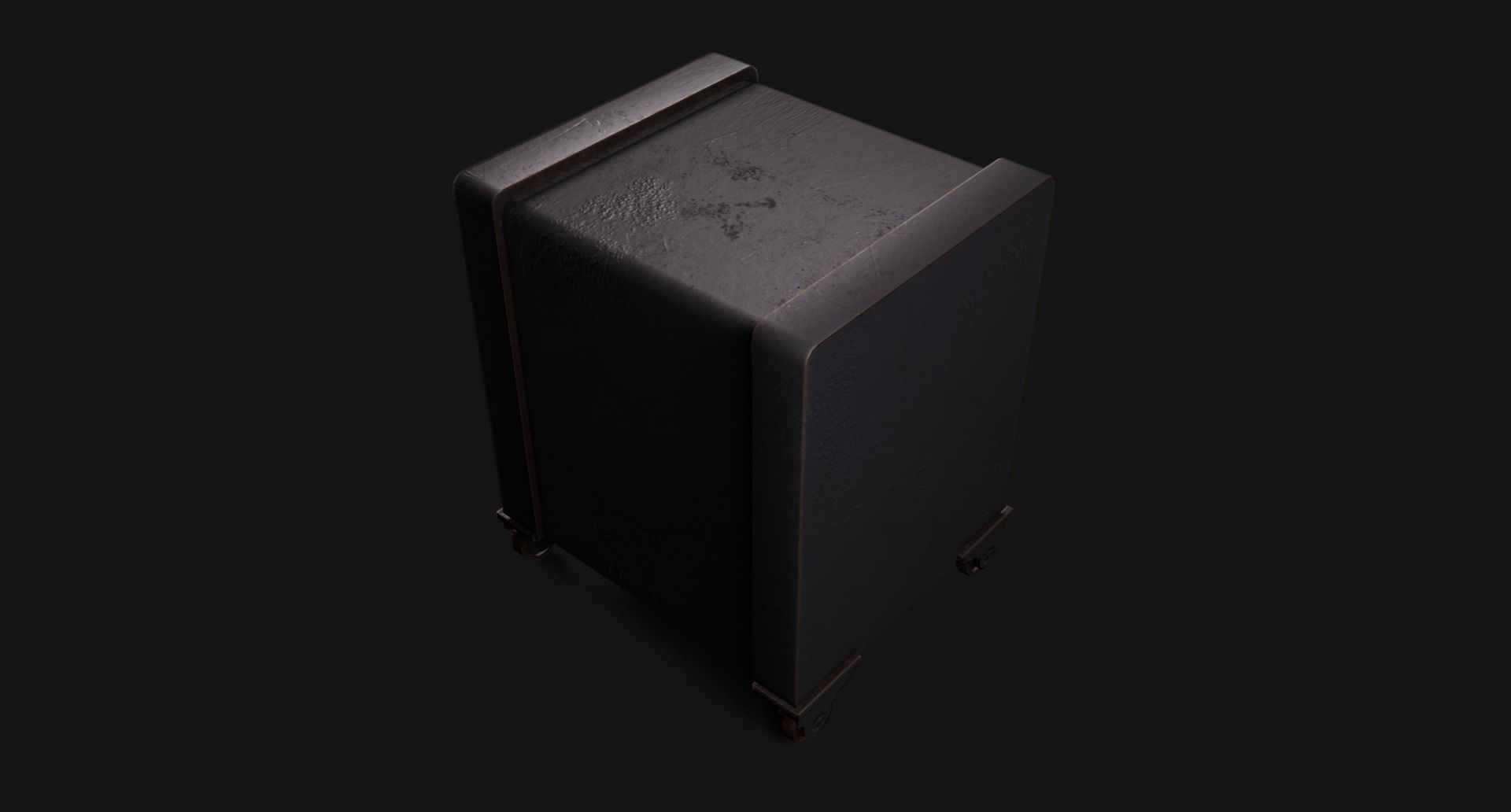 Old Iron Safe Low-poly 3D model_17