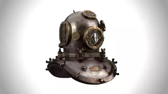 Old Diving Helmet - MKI - 5 Bolt 3D model