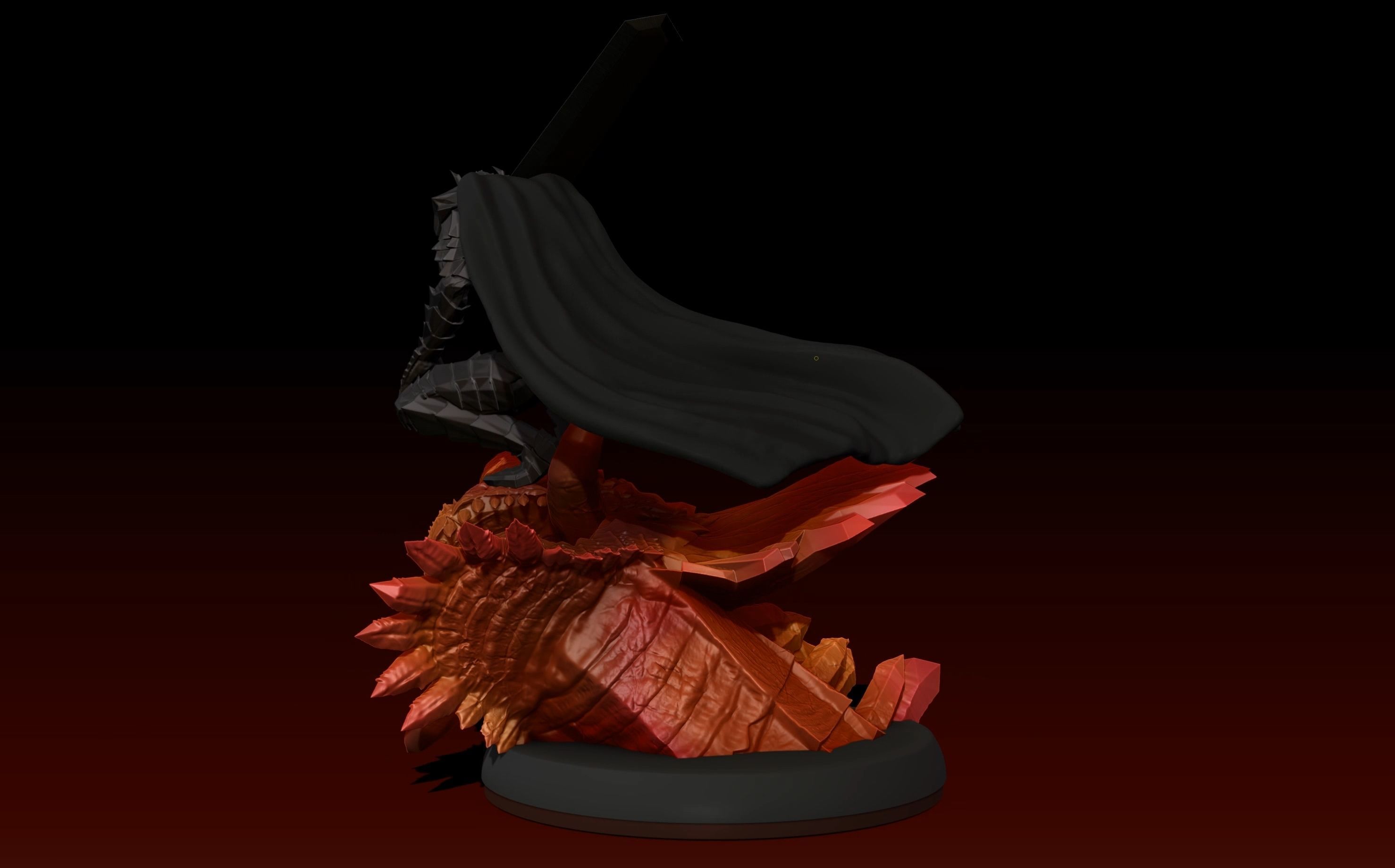 Berserk Guts vs Grunbeld 3d print statue  3D print model_27