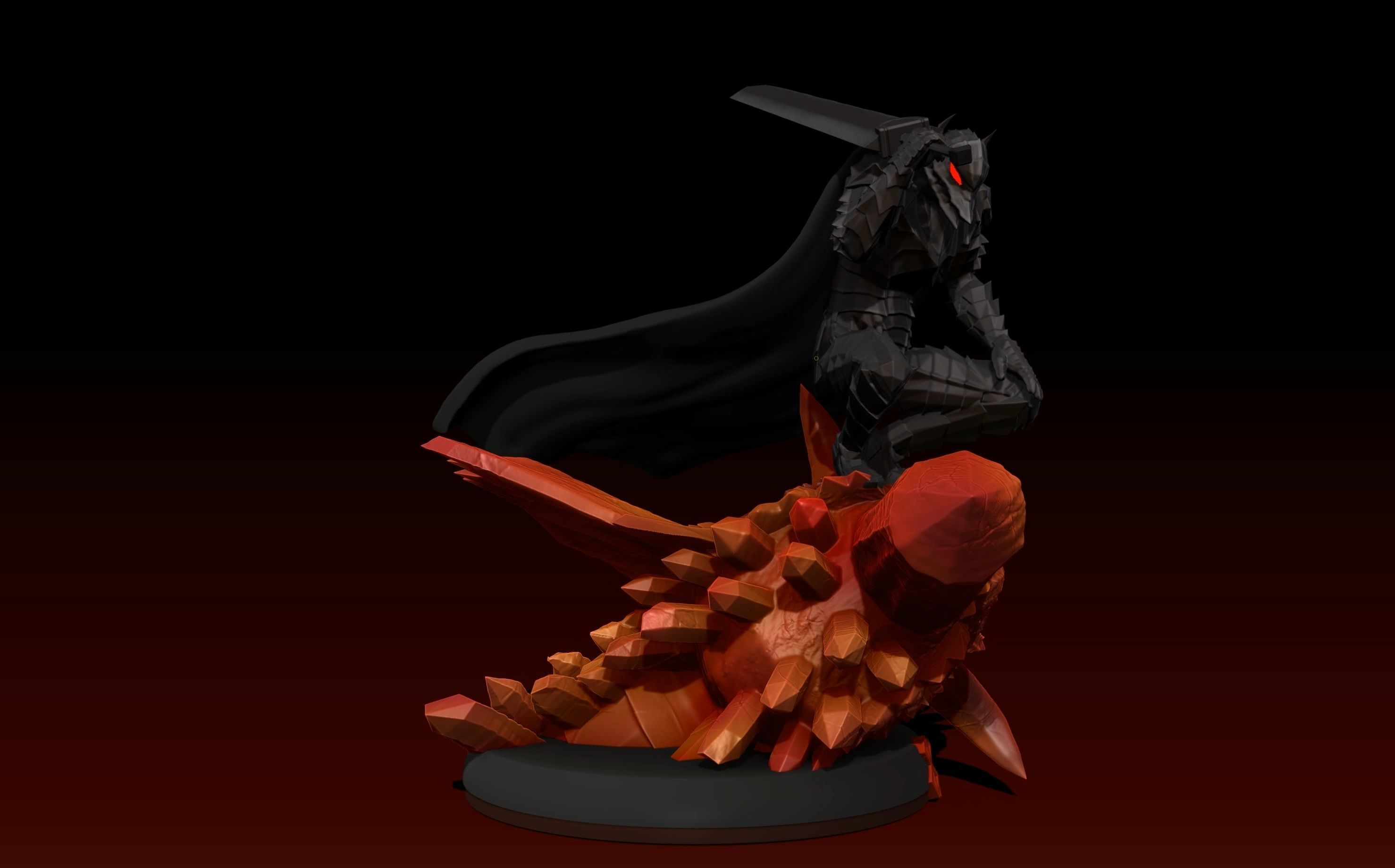 Berserk Guts vs Grunbeld 3d print statue  3D print model_11