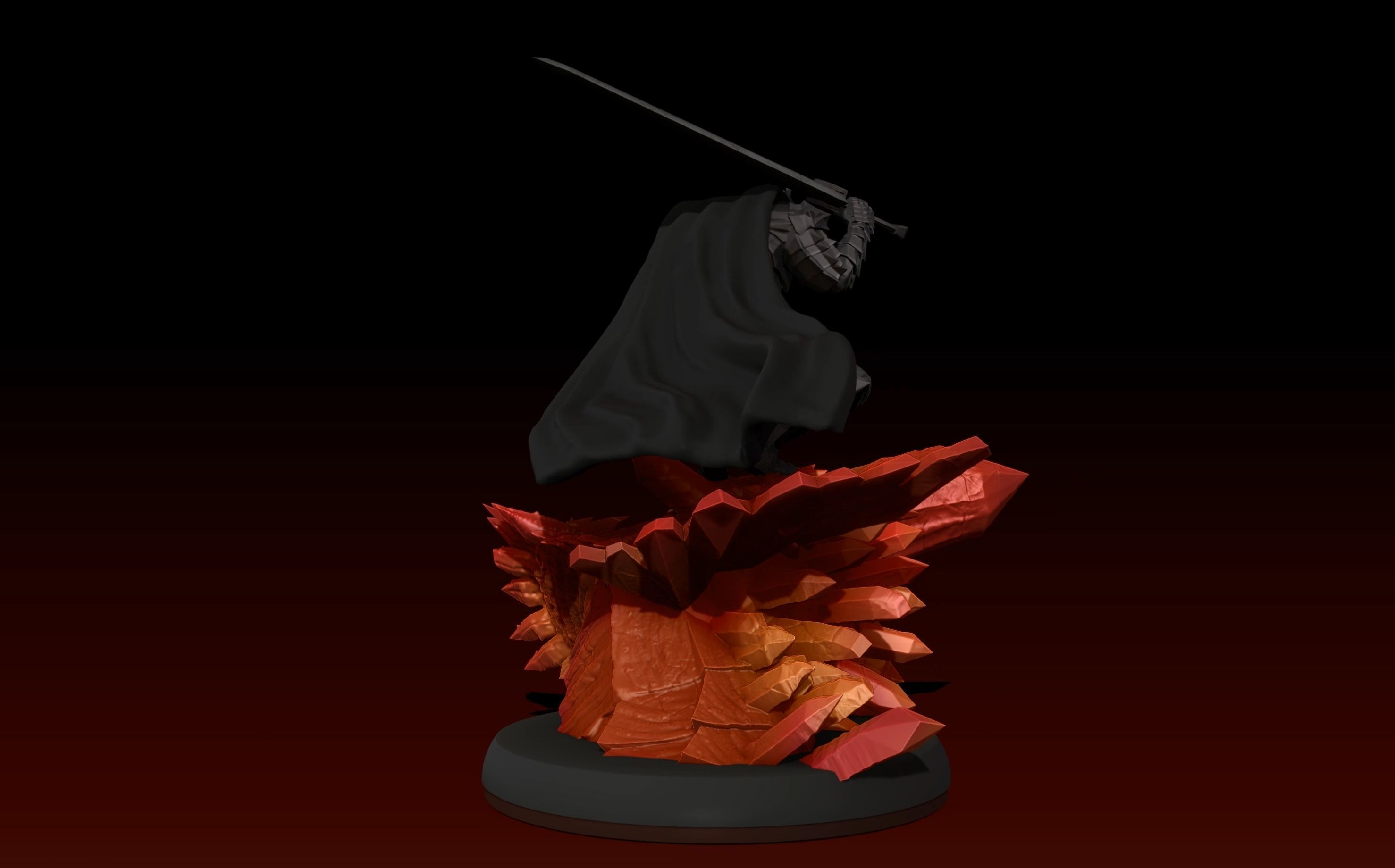 Berserk Guts vs Grunbeld 3d print statue  3D print model_20