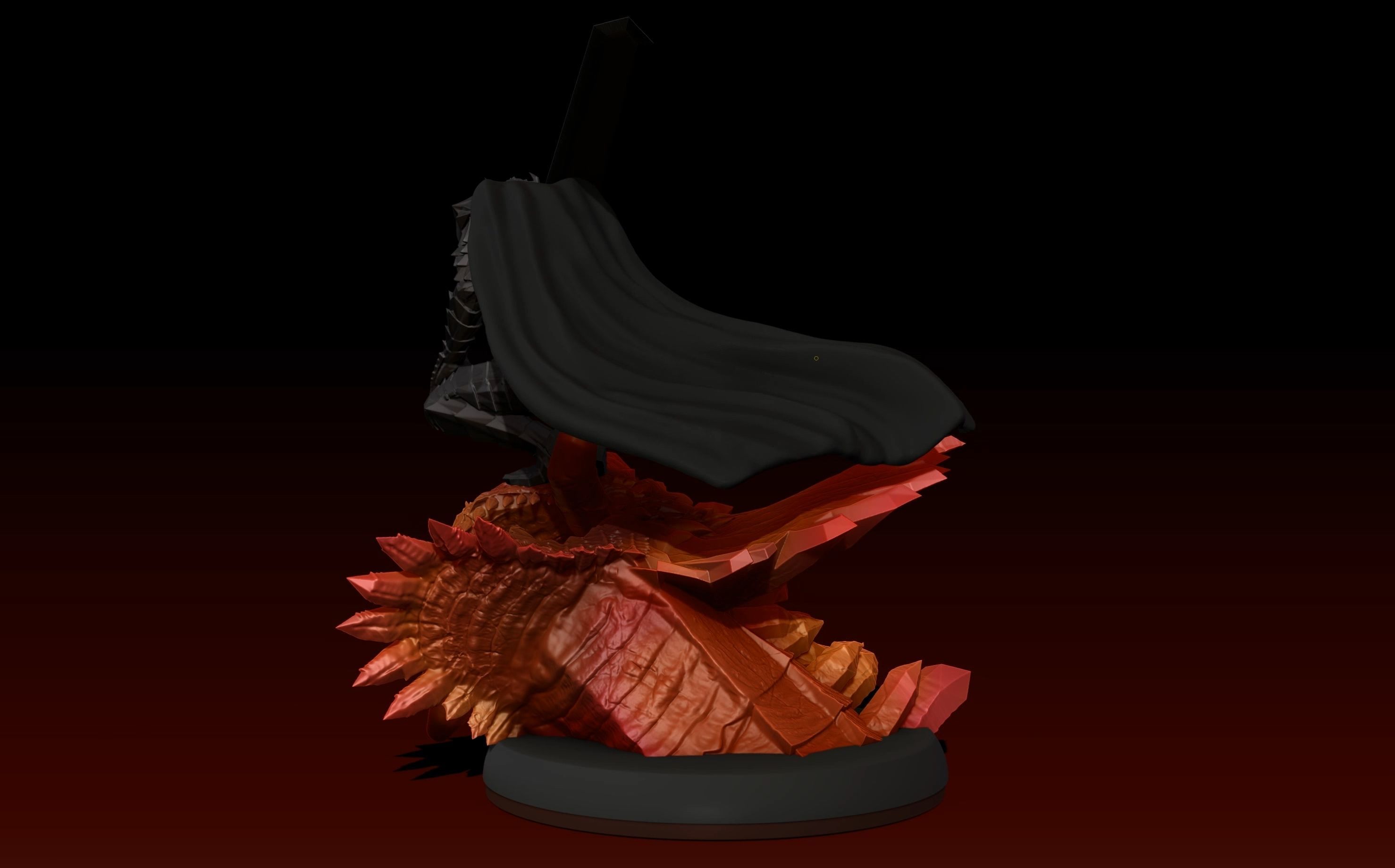Berserk Guts vs Grunbeld 3d print statue  3D print model_26