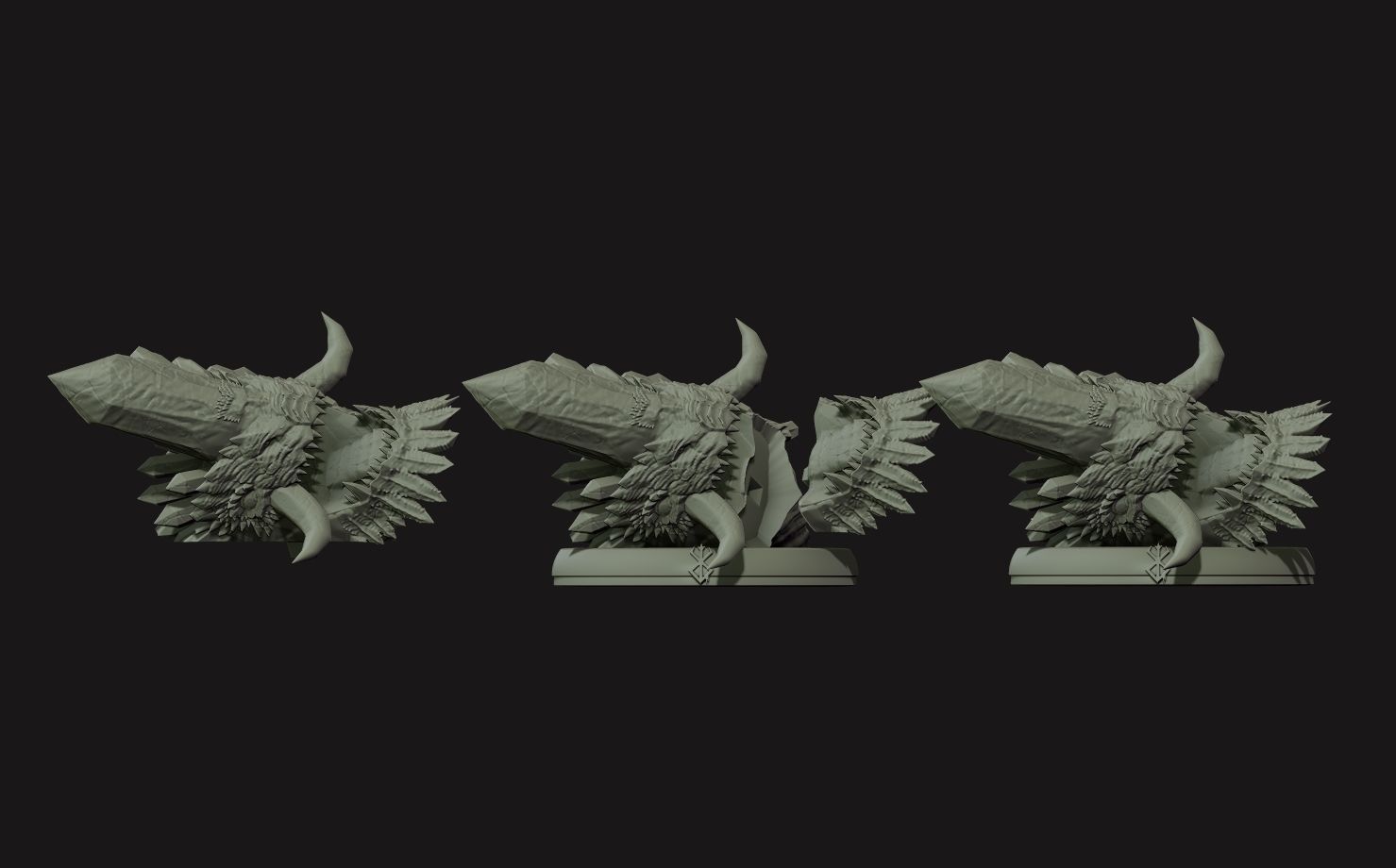 Berserk Guts vs Grunbeld 3d print statue  3D print model_4