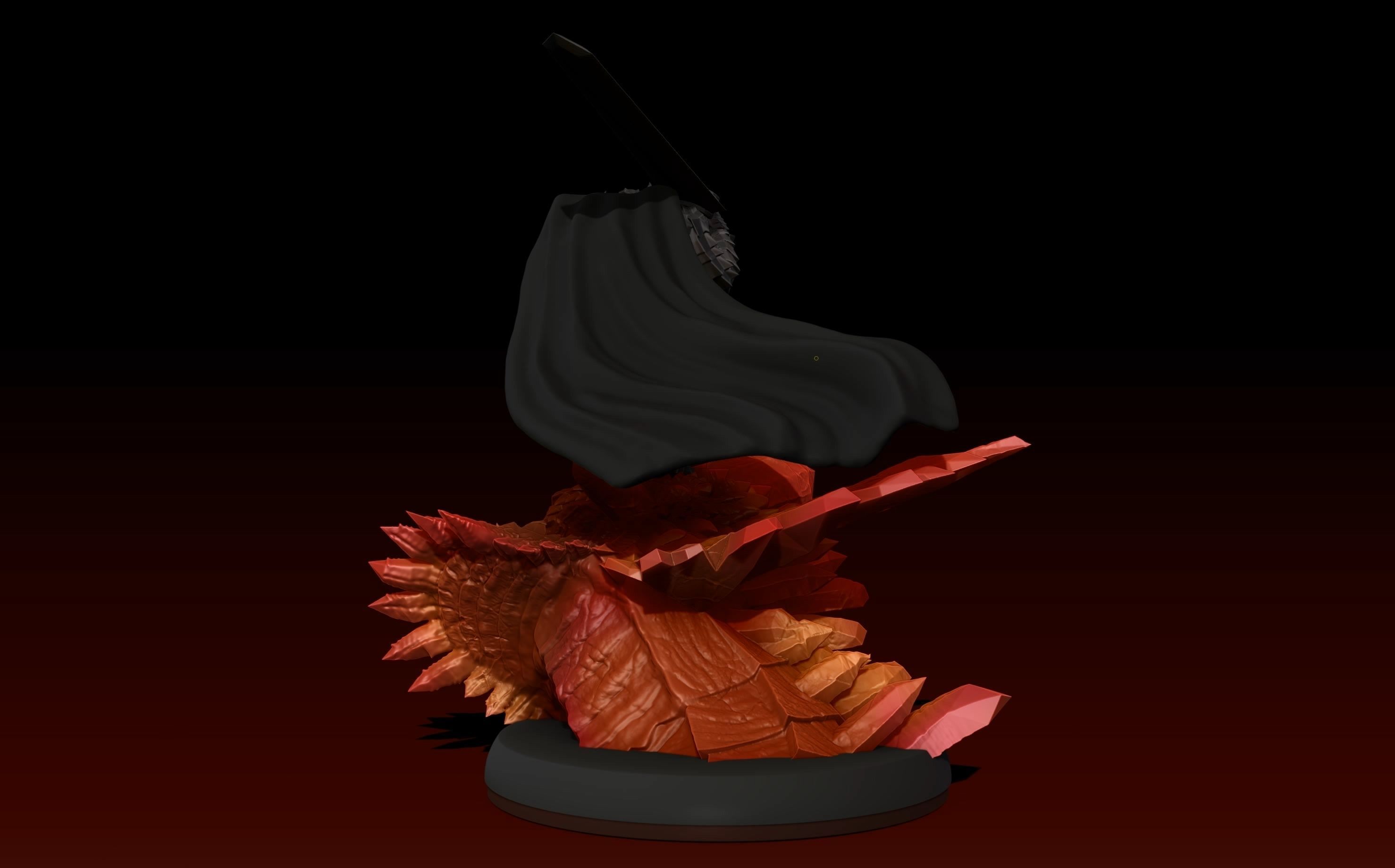 Berserk Guts vs Grunbeld 3d print statue  3D print model_24