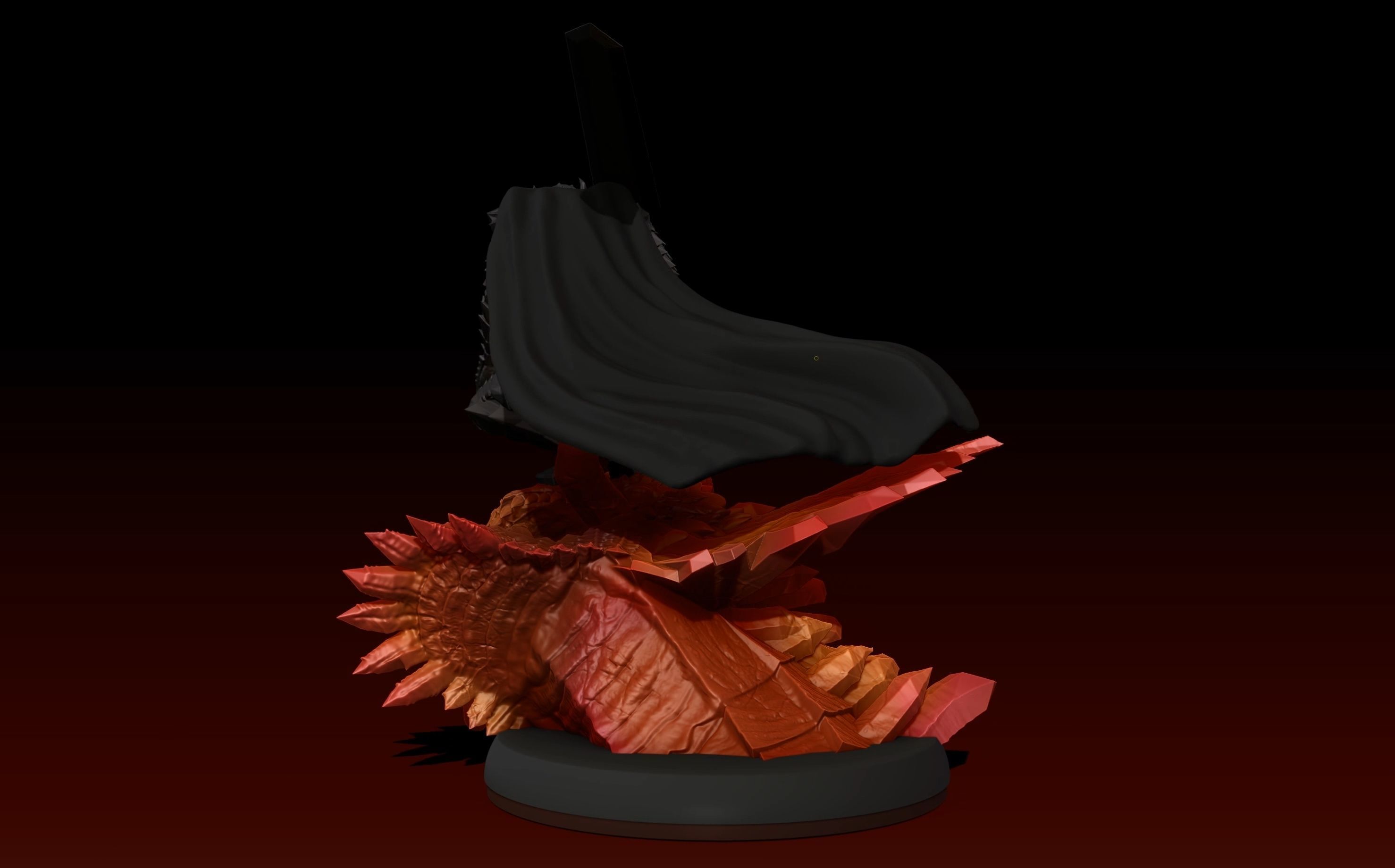 Berserk Guts vs Grunbeld 3d print statue  3D print model_25