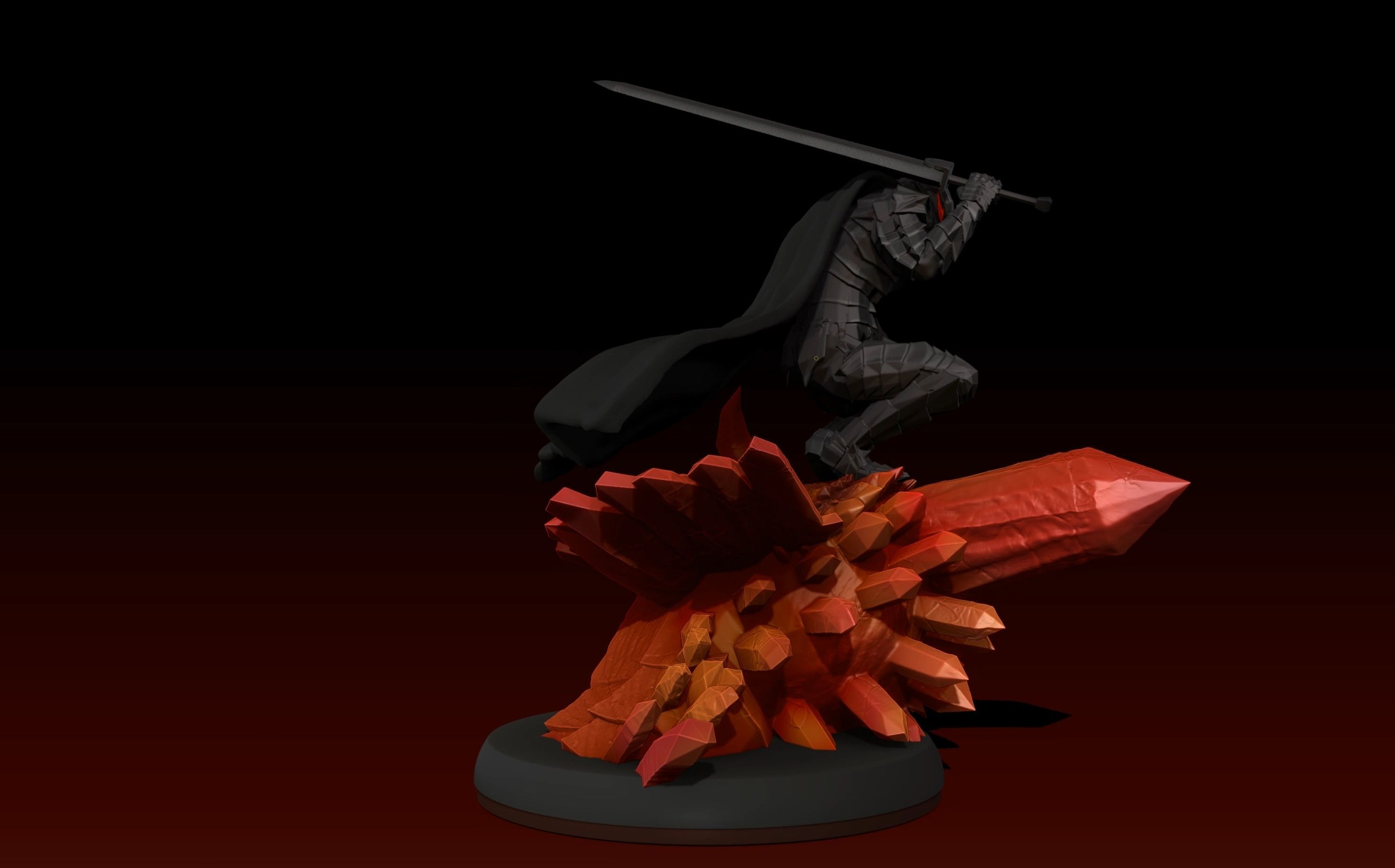 Berserk Guts vs Grunbeld 3d print statue  3D print model_16