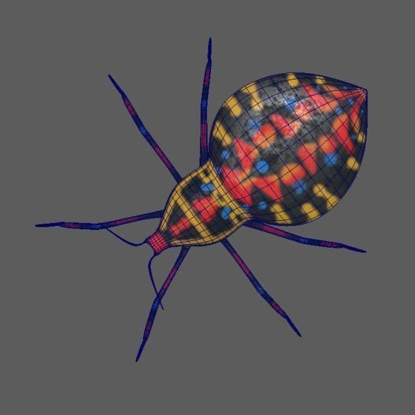 Coreid Bug Nymphs Low-poly 3D model_3
