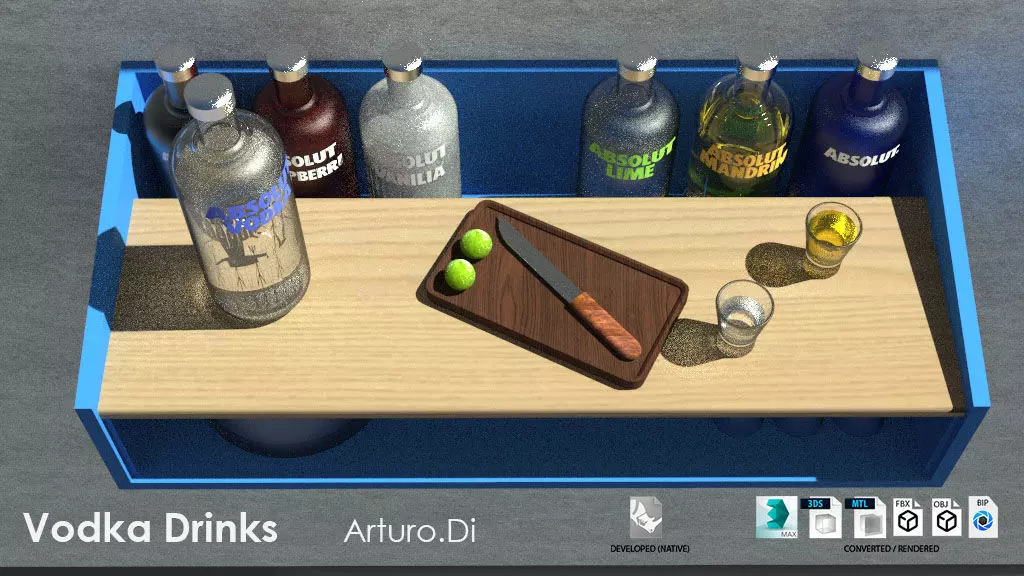 Absolut Vodka Drinks 3D model