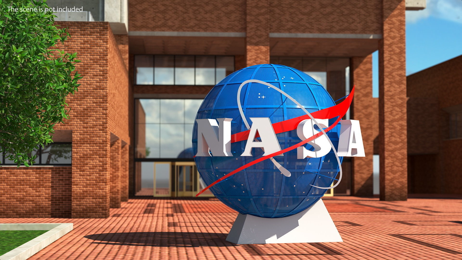 NASA Logo on Globe 3D model_2