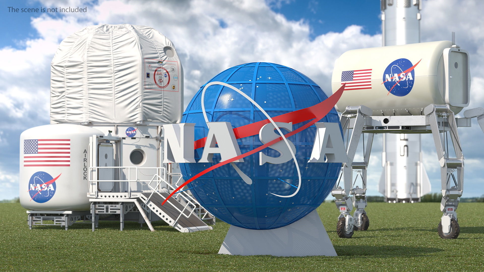 NASA Logo on Globe 3D model_1