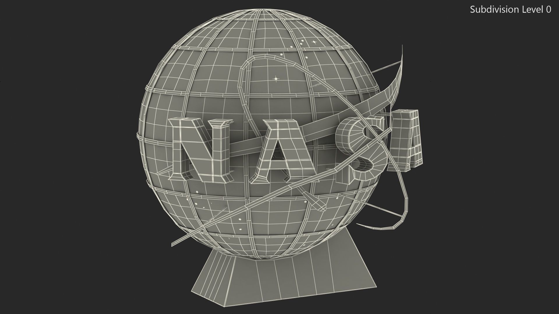 NASA Logo on Globe 3D model_12