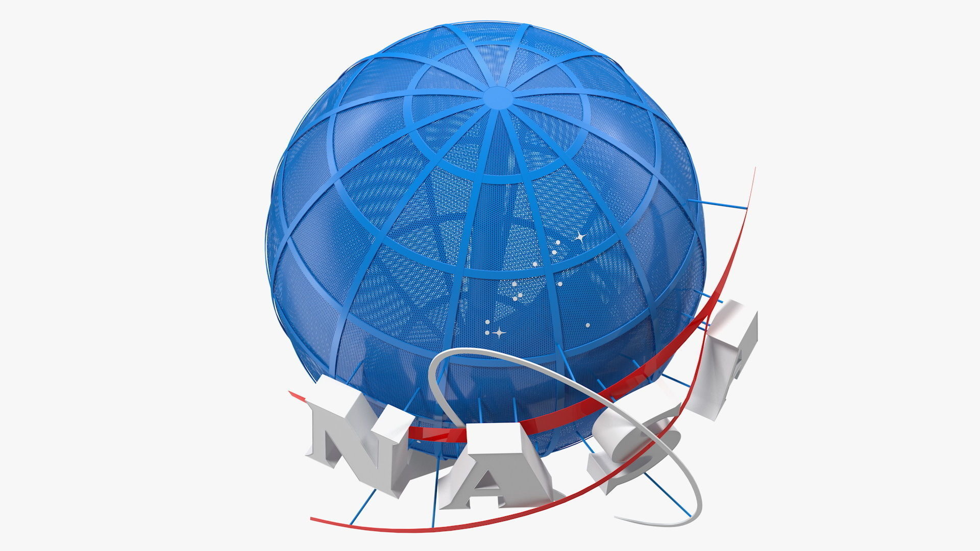 NASA Logo on Globe 3D model_8