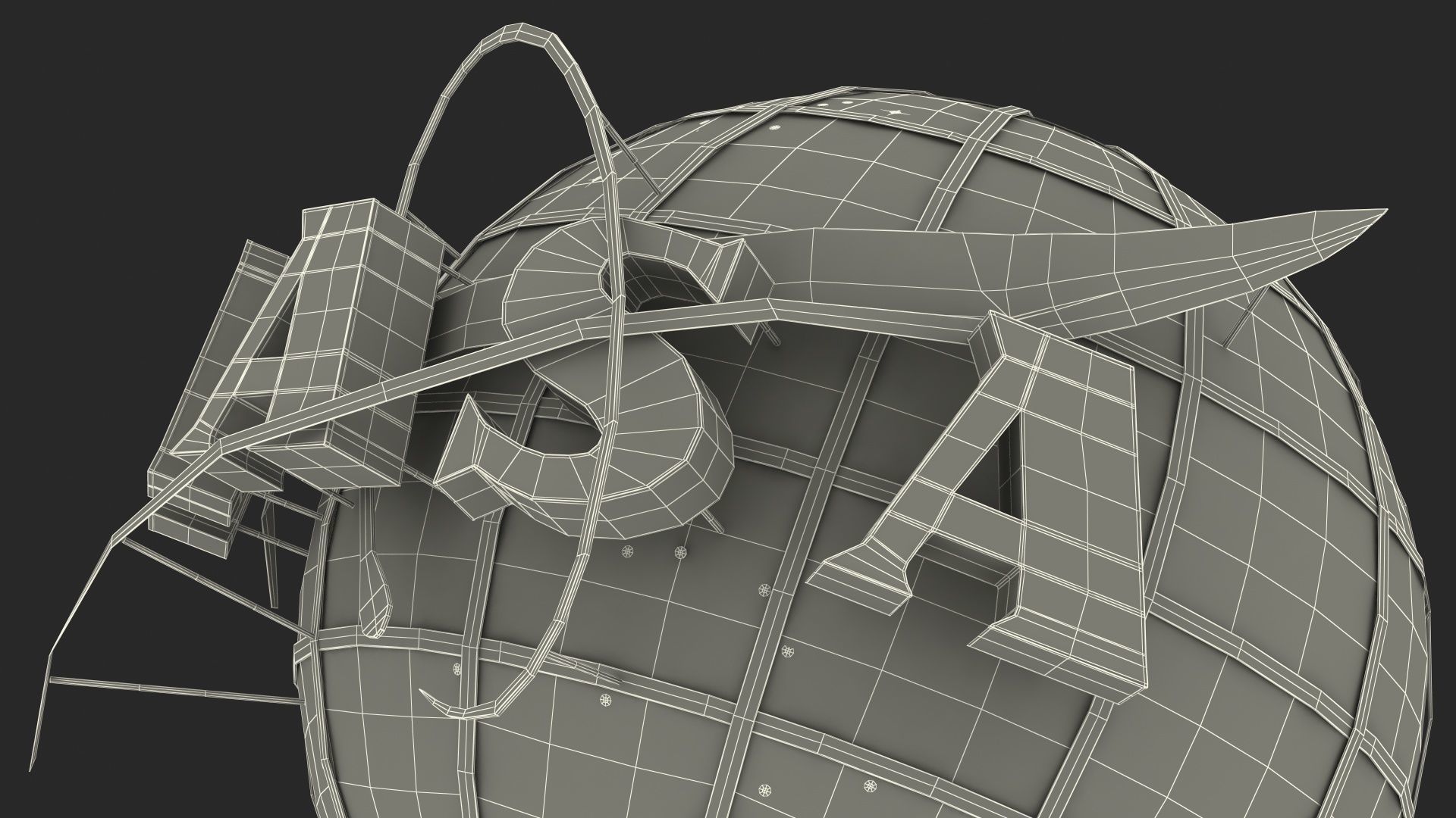 NASA Logo on Globe 3D model_19